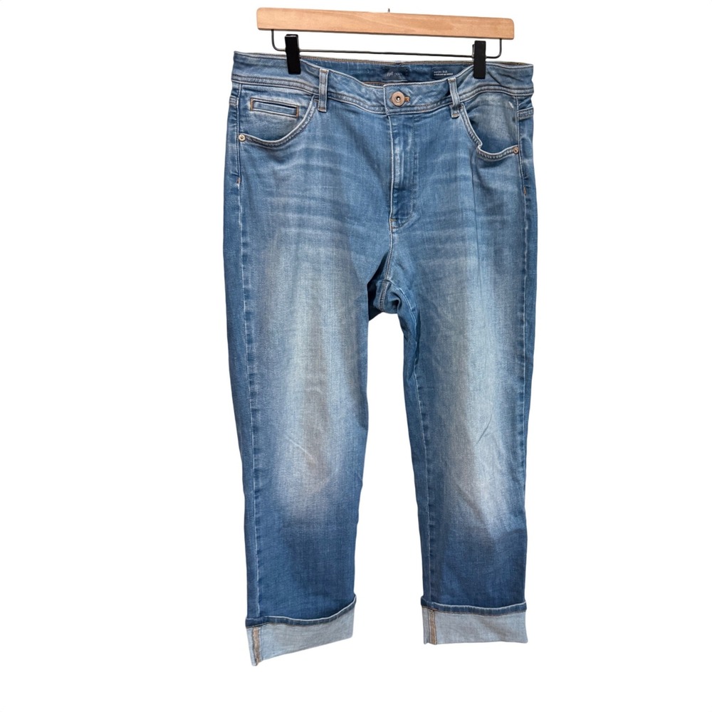 J Jill High Rise Straight Leg Ankle Jeans 14 Blue Excellent Stretch Denim - Picture 2 of 6